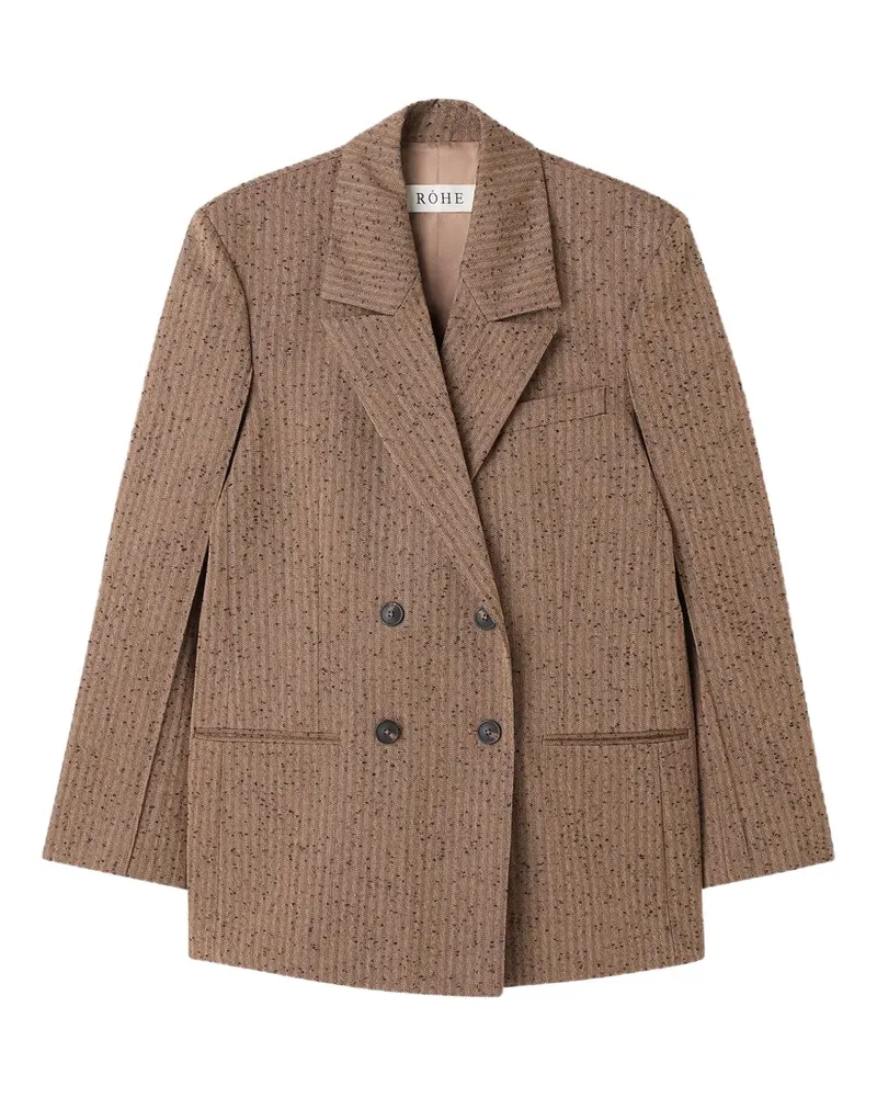 Róhe herringbone double-breasted blazer - Braun Braun
