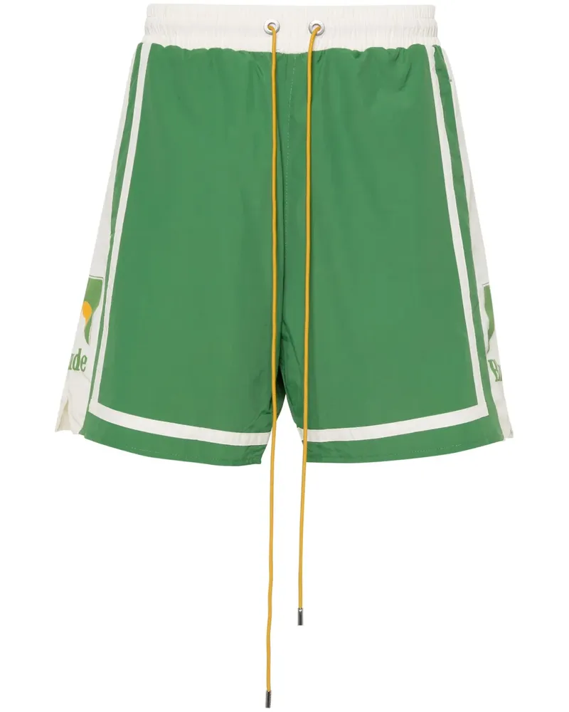 RHUDE Joggingshorts in Colour-Block-Optik - Grün Grün