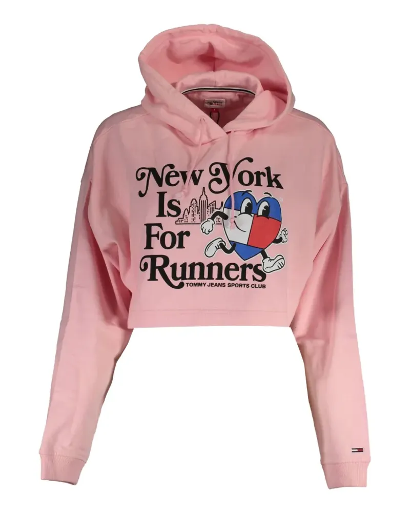 Tommy Hilfiger graphic-print cropped hoodie - Rosa Rosa