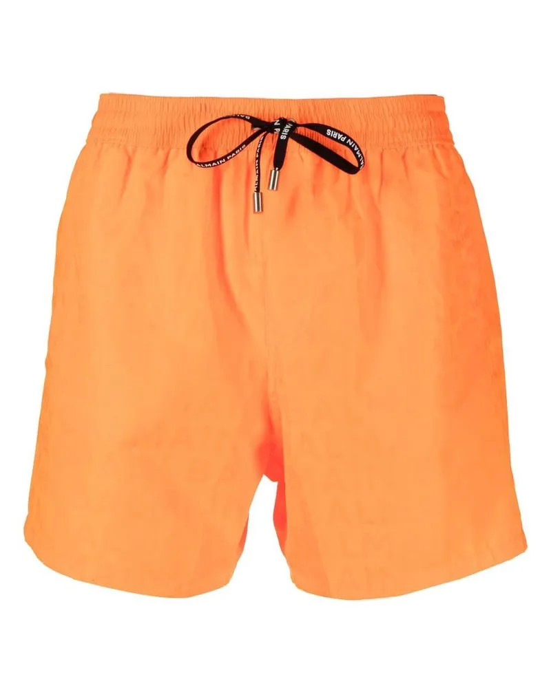 Balmain Badeshorts mit Logo-Print - Orange Orange
