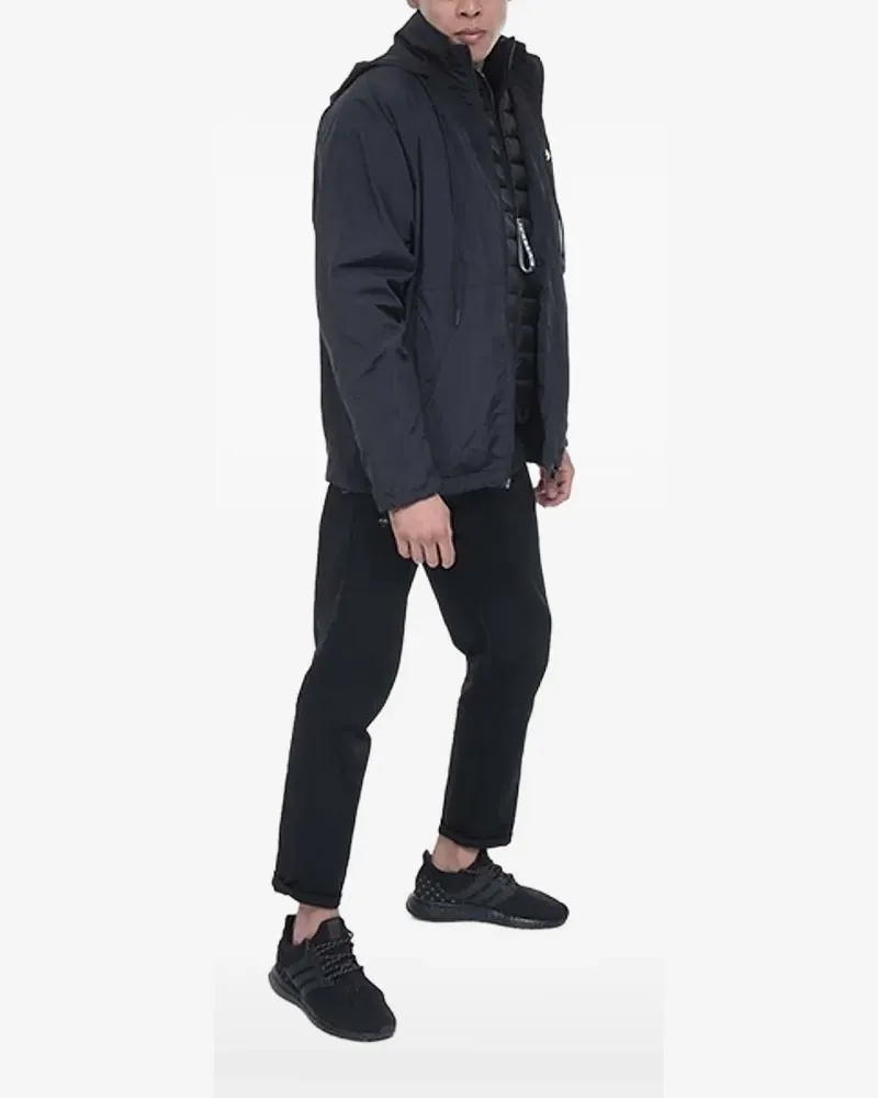 Iceberg Gesteppte Bomberjacke mit Logo-Schild - Schwarz Schwarz