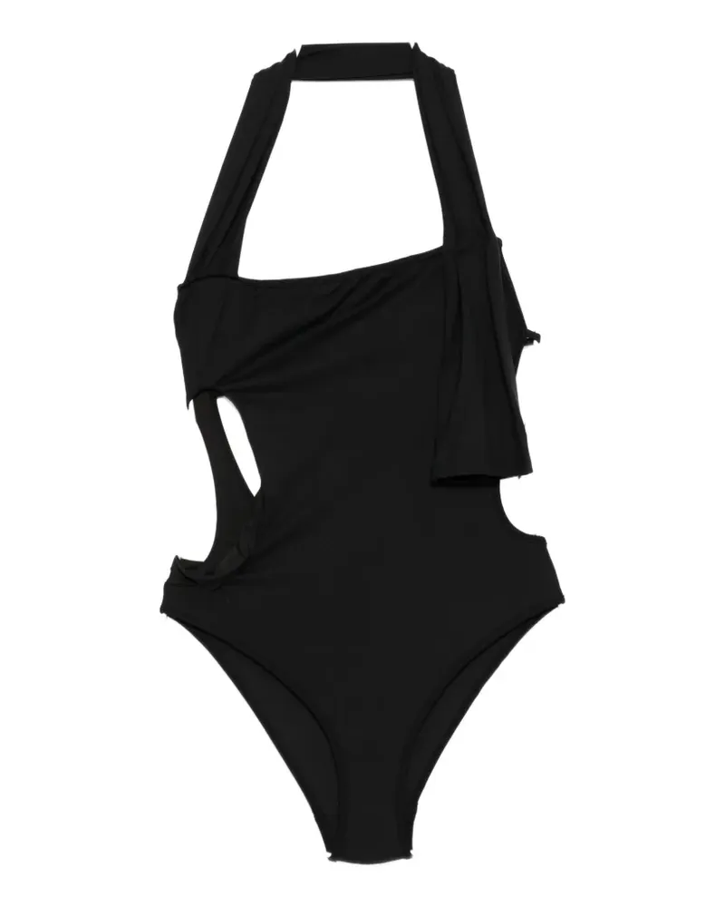 OPEN YY cut-out halterneck swimsuit - Schwarz Schwarz