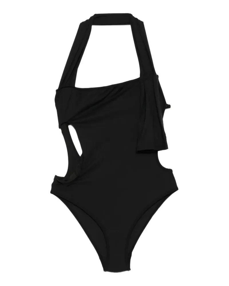 OPEN YY Neckholder-Badeanzug mit Cut-Outs - Schwarz Schwarz