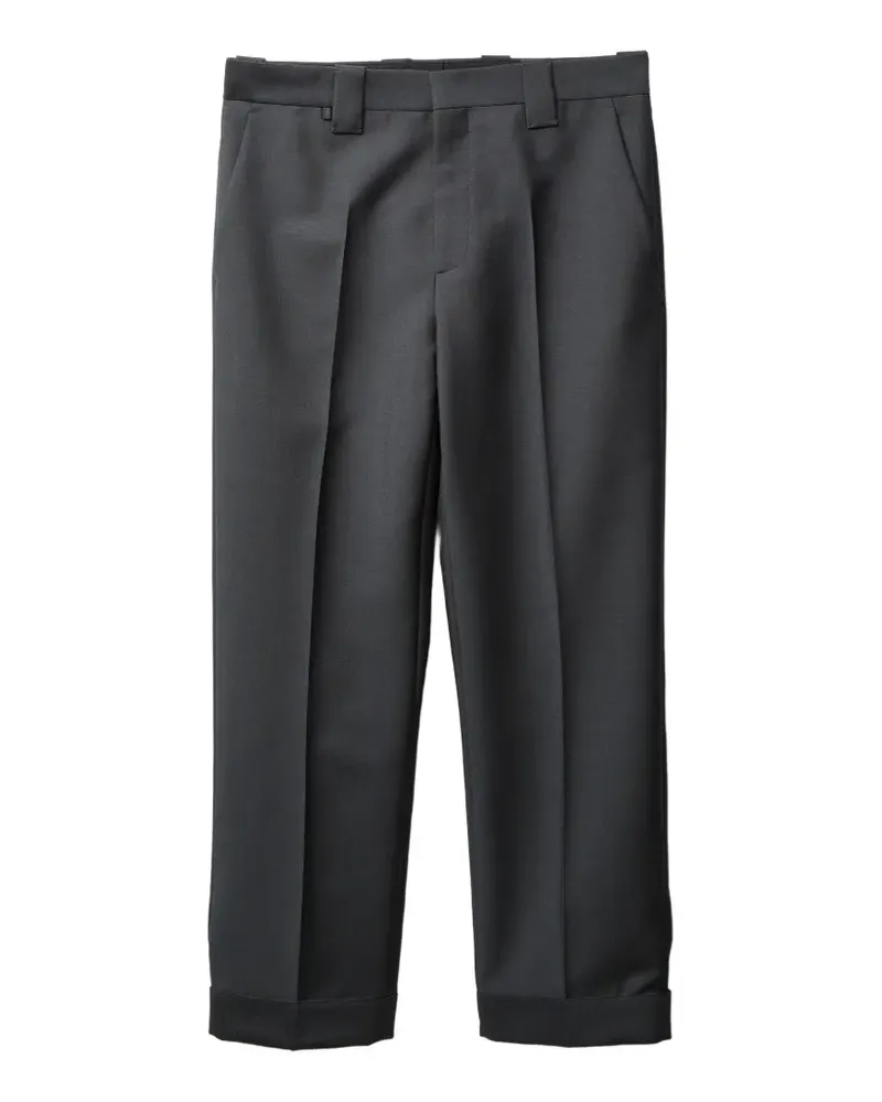 Versace Reguläre, formelle Hose aus Wolle und Mohair - Grau Grau