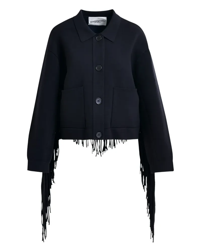 Essentiel Istern Cardigan mit Fransen - Blau Blau