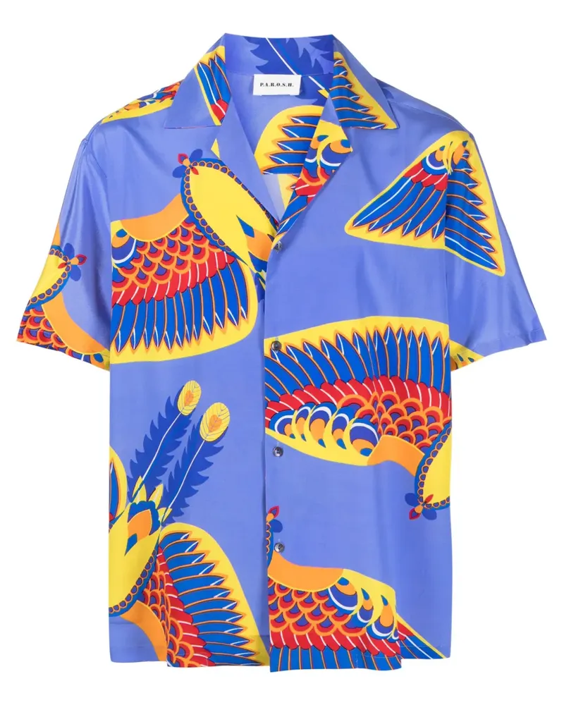 P.A.R.O.S.H. P.A.R.O H. Seagled Hemd aus Seide - Blau Blau