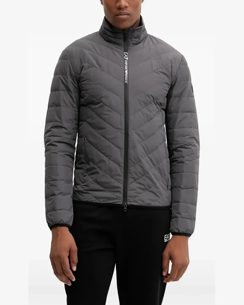 EA7 quilted zip-up jacket - Grau Grau
