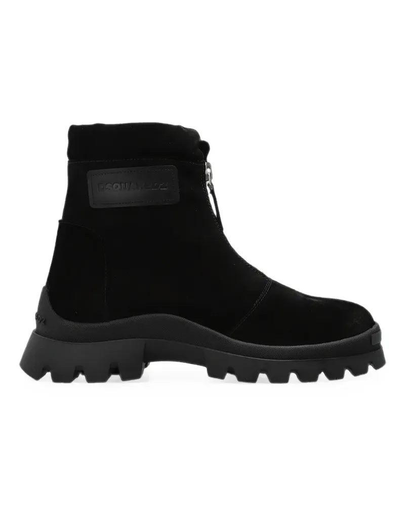 Dsquared2 zip-front leather ankle boots - Schwarz Schwarz