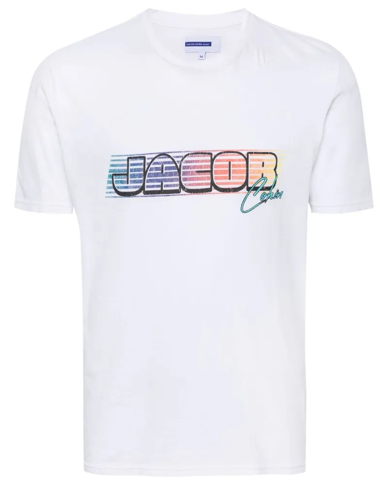 Jacob Cohën T-Shirt mit Logo-Print - Weiß Weiß