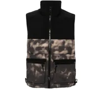 Weste mit Batik-Print - Schwarz