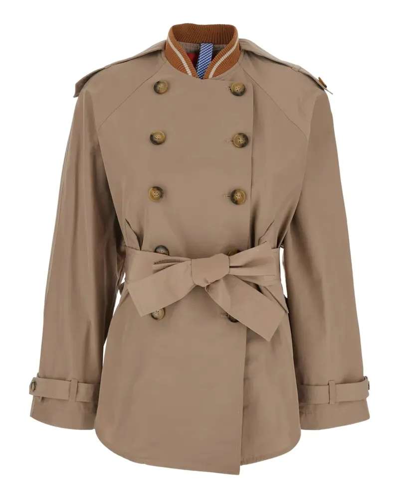 ..,merci buttoned belted coat - Nude Nude