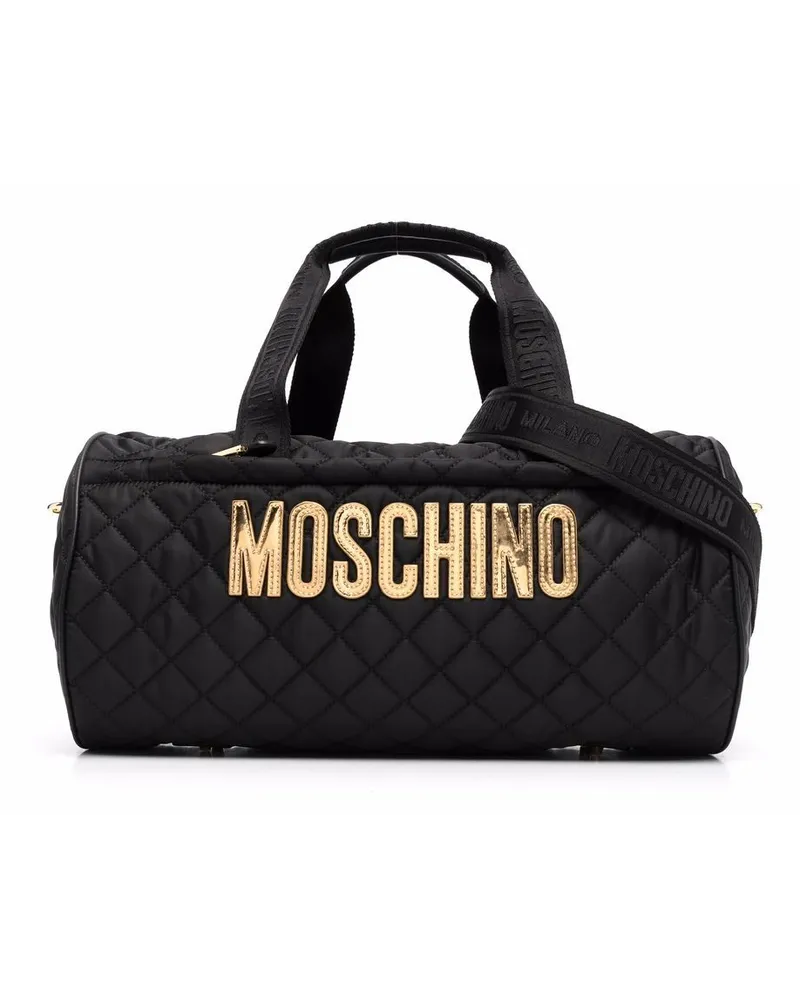 Moschino Gesteppte Reisetasche Schwarz