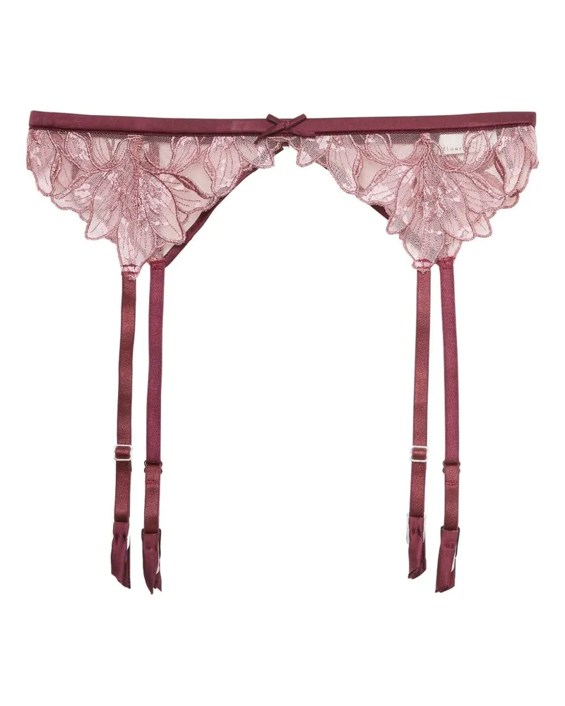 Fleur Du Mal Strumpfhalter mit Spitze - Rosa Rosa