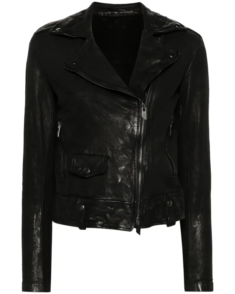 Salvatore Santoro Bikerjacke aus Leder - Schwarz Schwarz