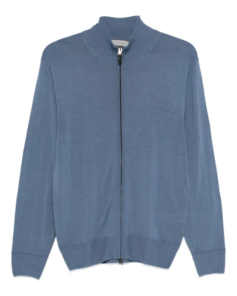 Canali Cardigan mit Reißverschluss - Blau Blau