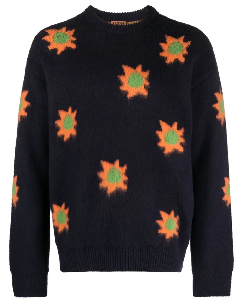 Ermenegildo Zegna Pullover mit Intarsienmuster - Blau Blau