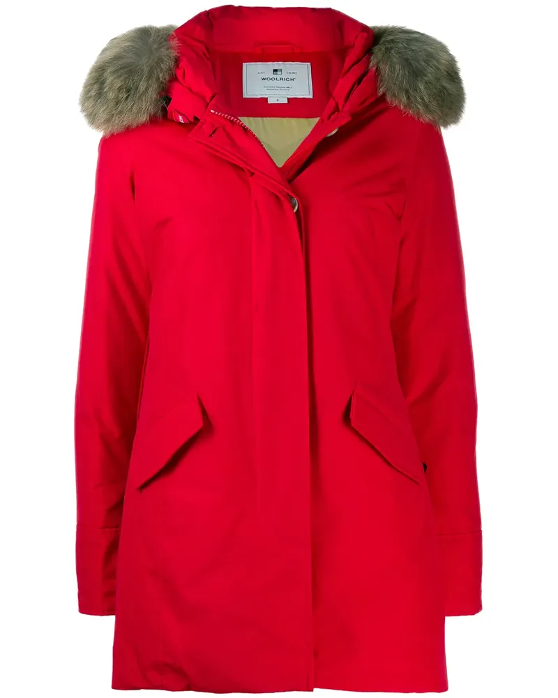 Woolrich Parka mit Faux-Fur-Besatz - Rot Rot