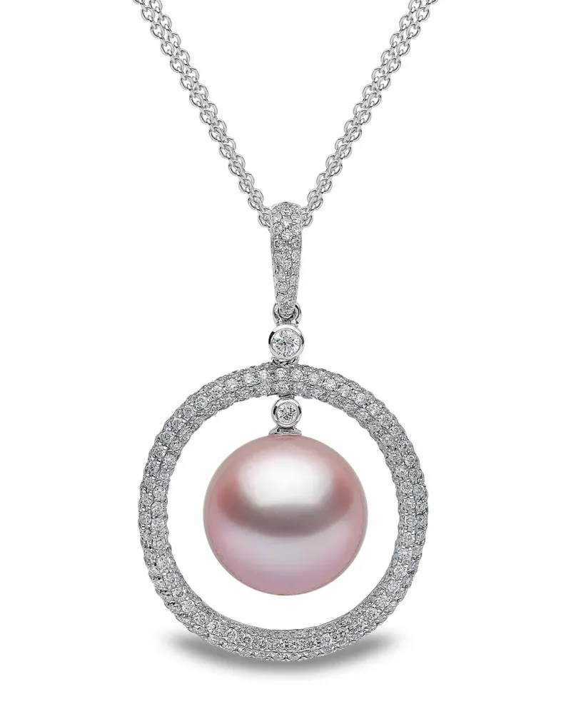 YOKO London 18kt Weißgoldanhänger mit Diamant und Perle - Silber Silber