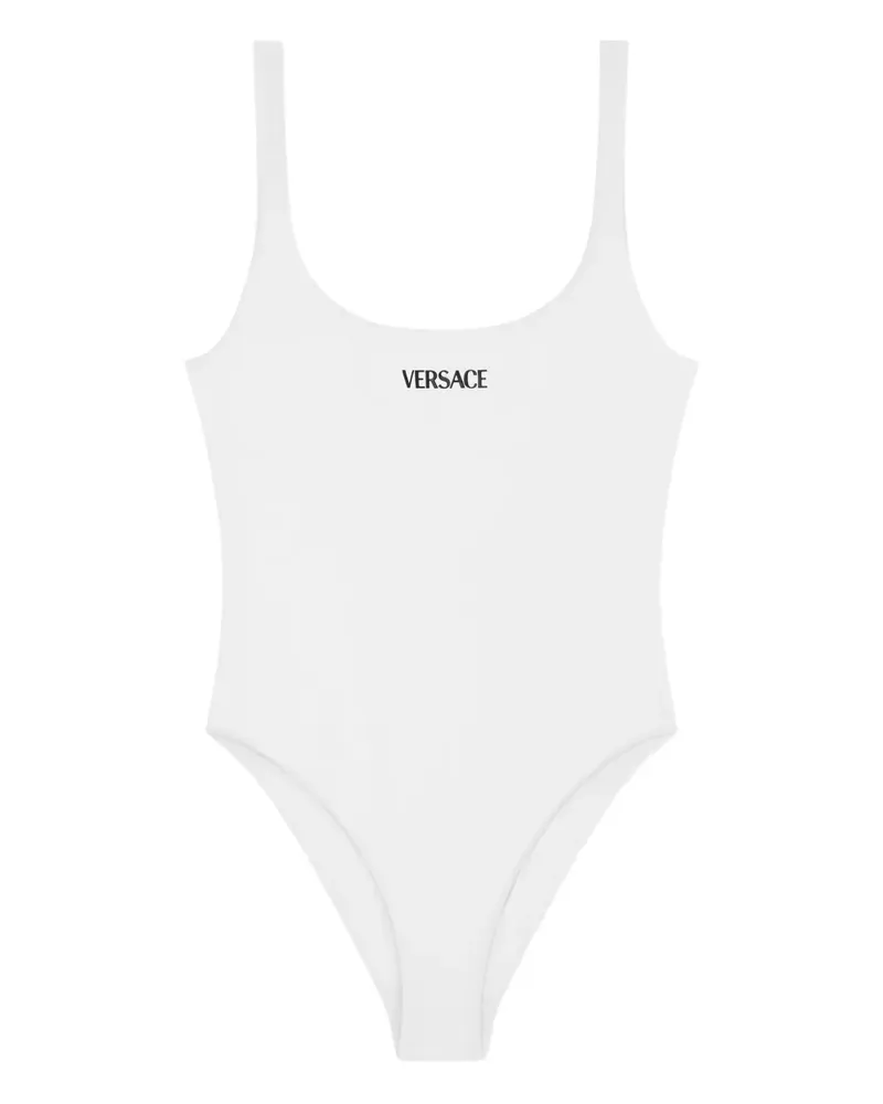 Versace Badeanzug mit Logo - Weiß Weiß