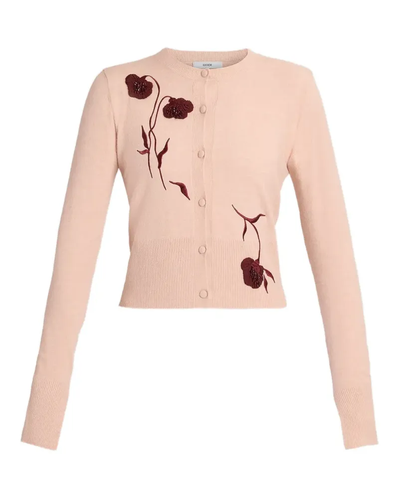Erdem embroidered fitted cardigan - Rosa Rosa