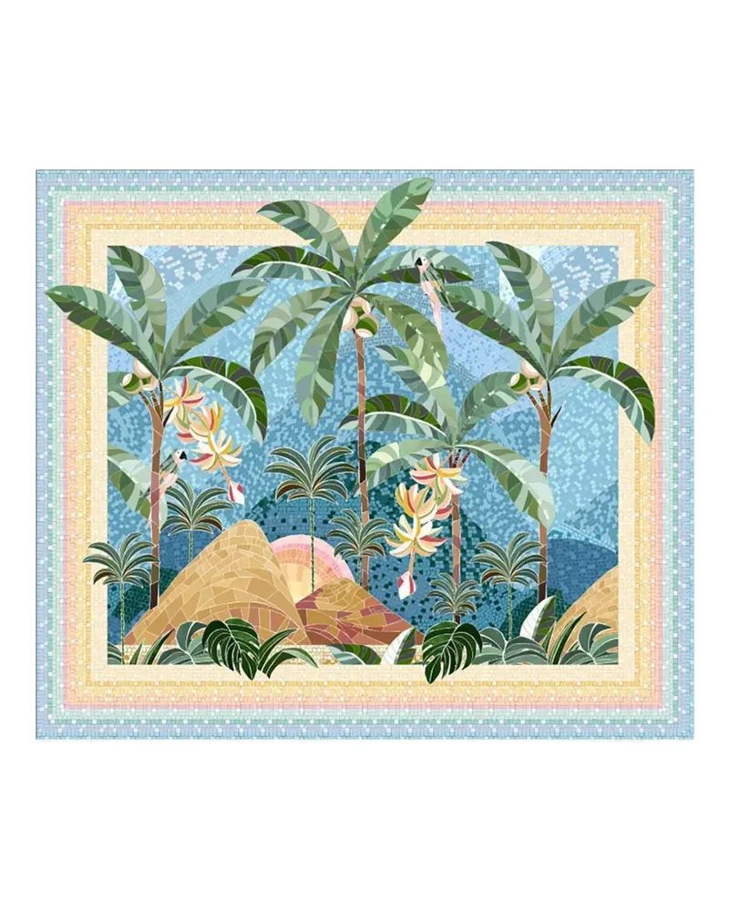 FARM Rio bead-embellished graphic-print sarong - Blau Blau