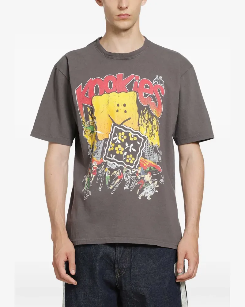 KAPITAL T-Shirt mit grafischem Print - Grau Grau