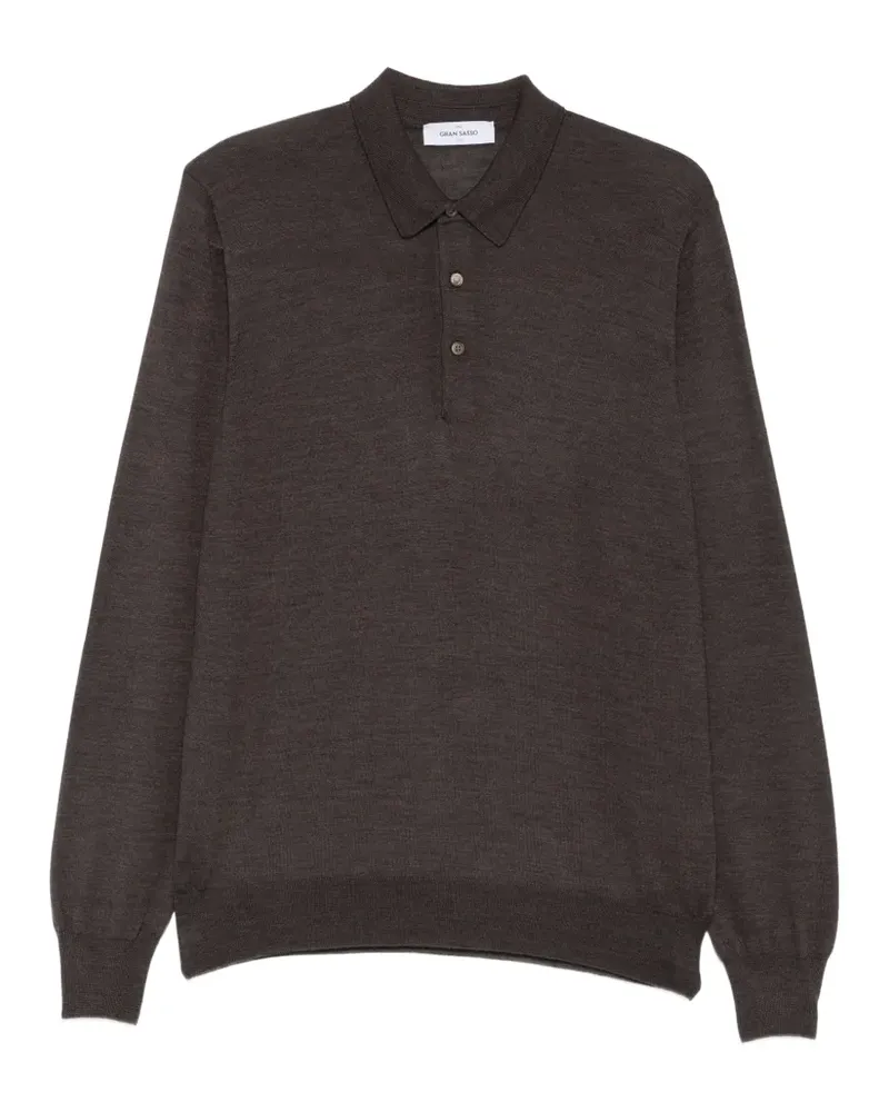 Gran Sasso Langärmeliges Poloshirt - Braun Braun