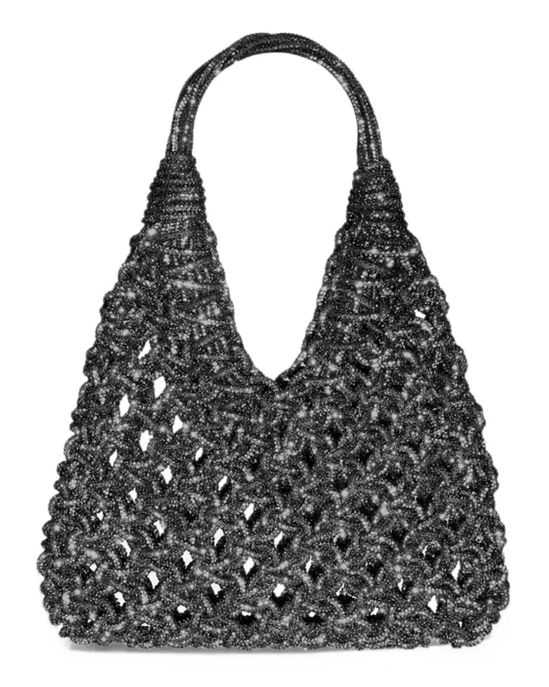 HIBOURAMA Vannifique braided crystal-embellished tote bag - Grau Grau