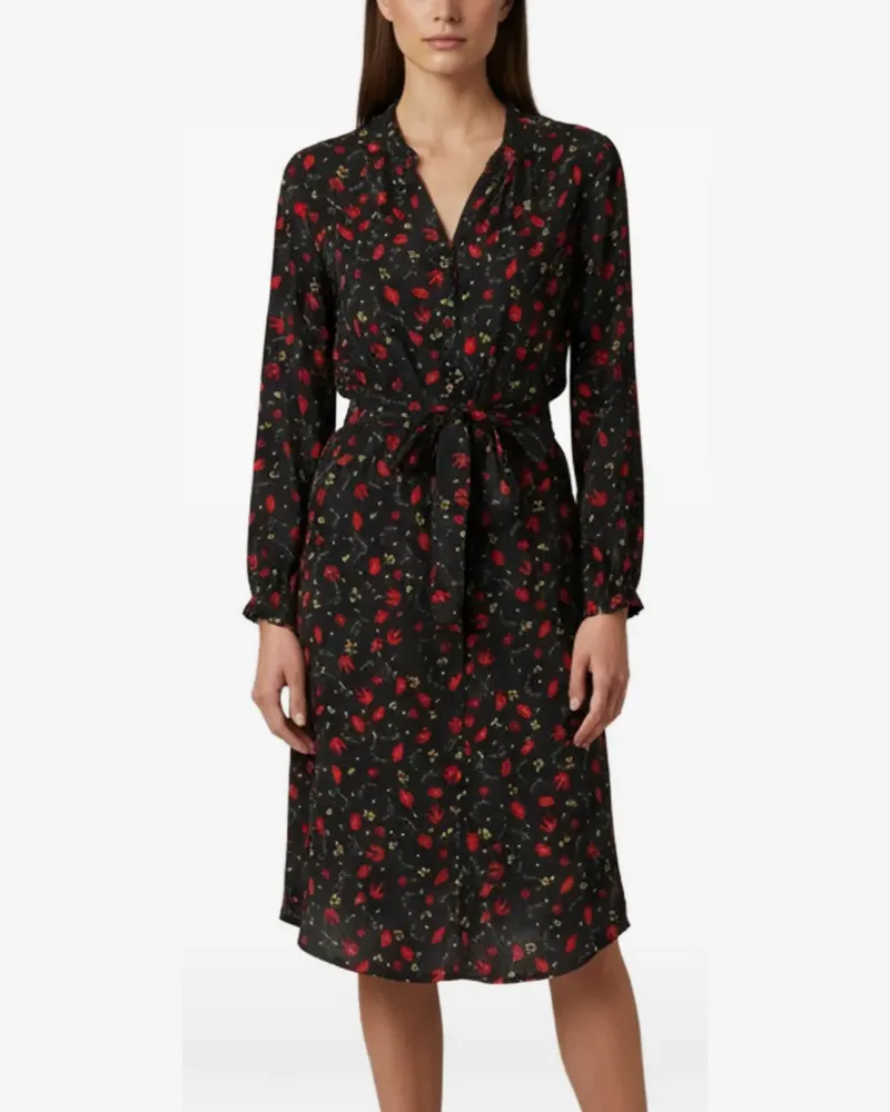 Zadig & Voltaire leaf-print mini dress - Schwarz Schwarz