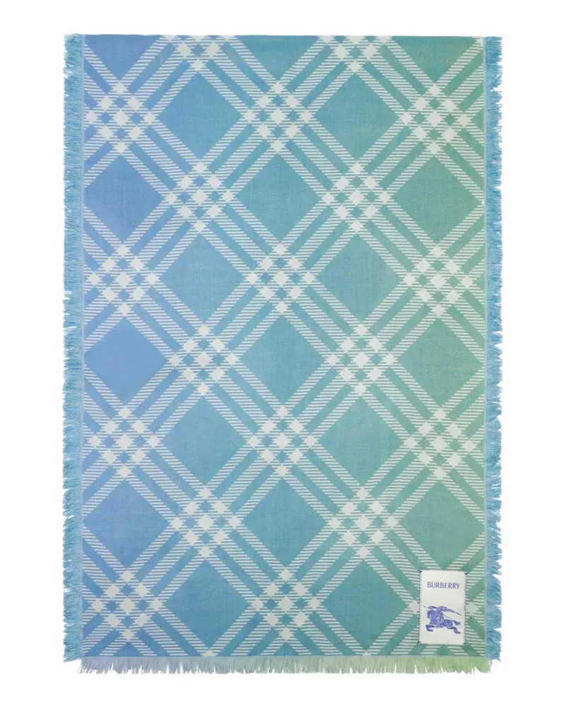 Burberry gradient Check wool silk scarf - Blau Blau