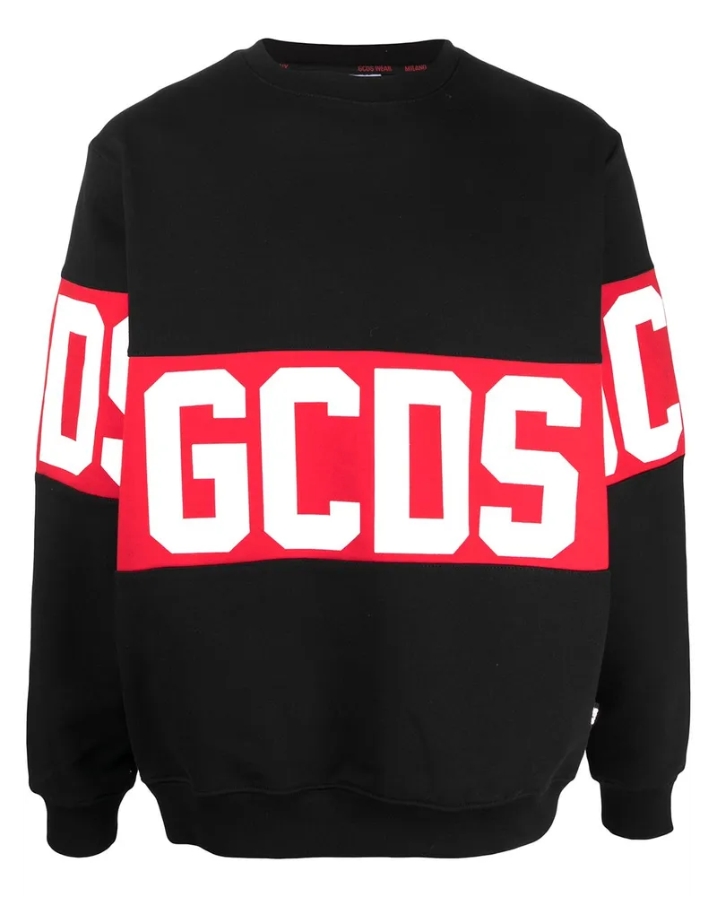 GCDS Pullover mit Logo-Print Schwarz