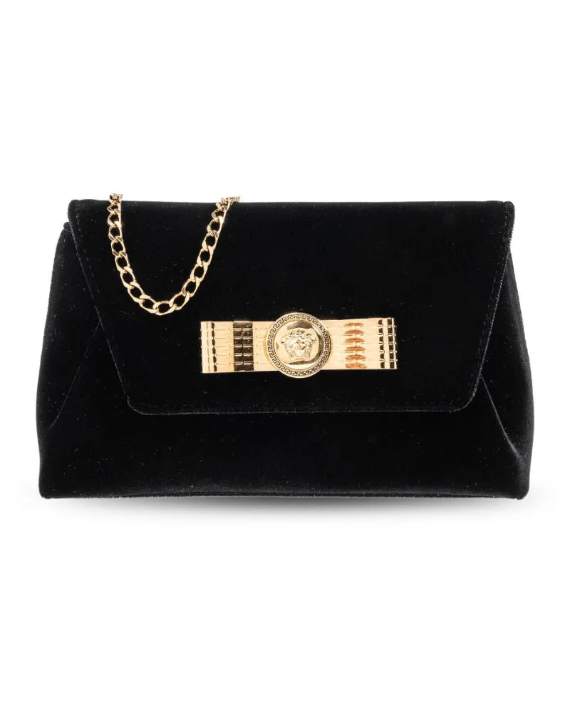 Versace Schultertasche aus Samt mit Medusa-Kopf - Schwarz Schwarz