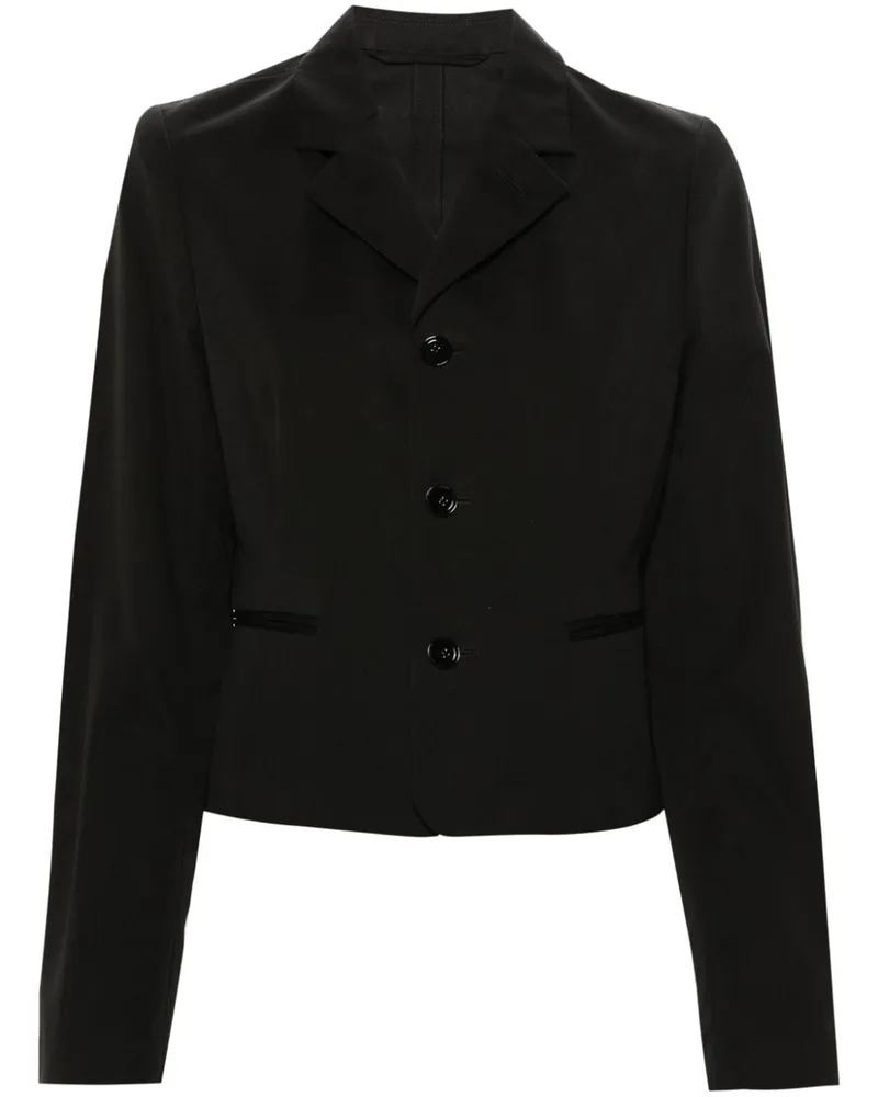 Christophe Lemaire Cropped-Blazer mit fallendem Revers - Schwarz Schwarz