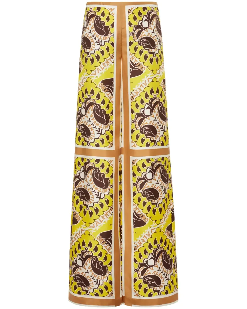 Valentino Garavani Seidenhose mit Paisley-Print - Gelb Gelb