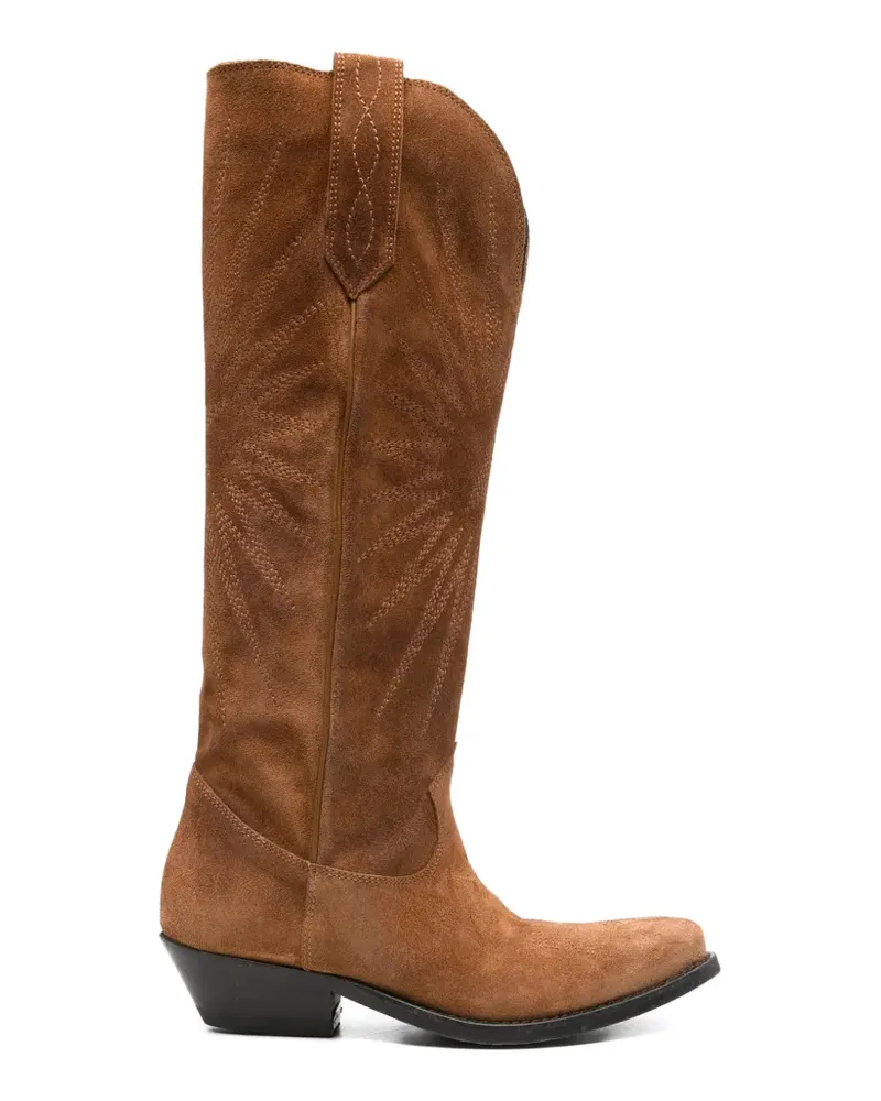 Golden Goose Gemusterte Wish Star Stiefel - Braun Braun