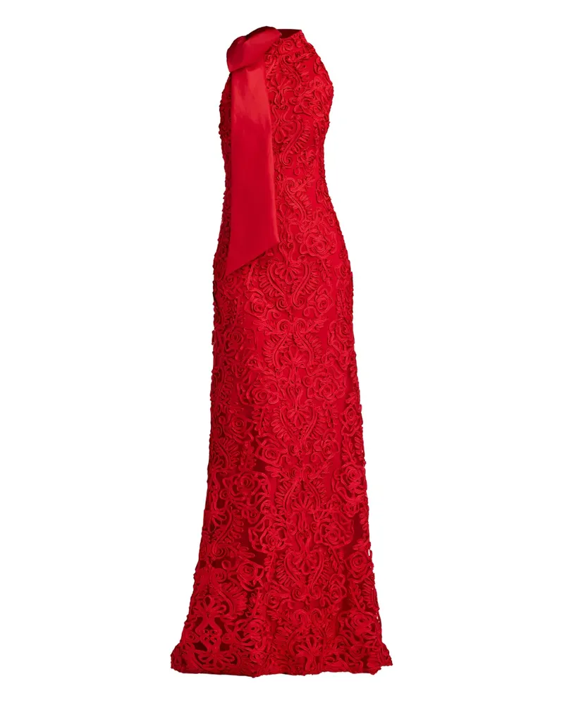 Tadashi Shoji Maxikleid mit Schleifendetail - Rot Rot