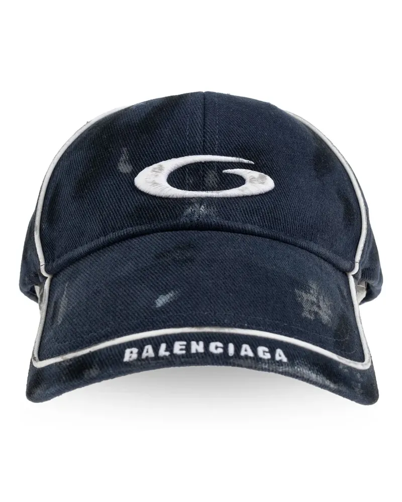 Balenciaga Baseballkappe mit Logo-Stickerei - Blau Blau