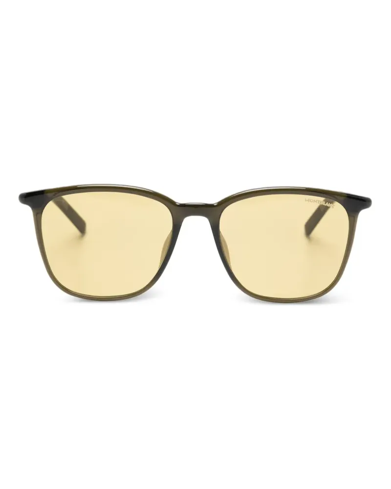 Montblanc Sonnenbrille mit geometrischem Gestell - Grün Grün