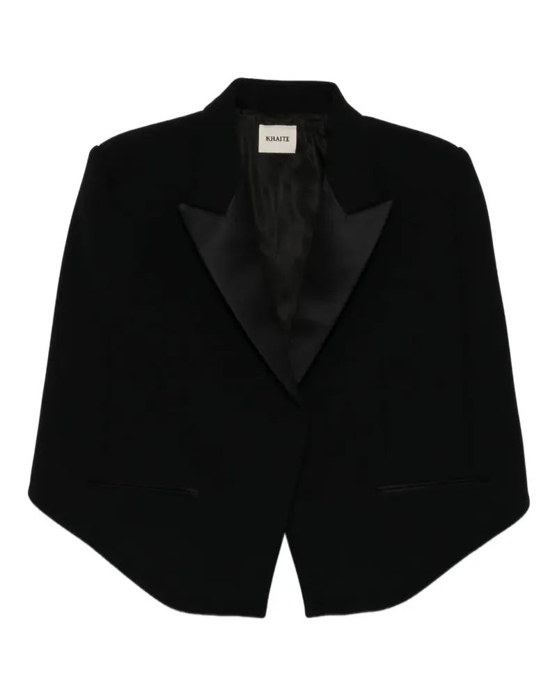KHAITE Cropped-Blazer mit Satinrevers - Schwarz Schwarz