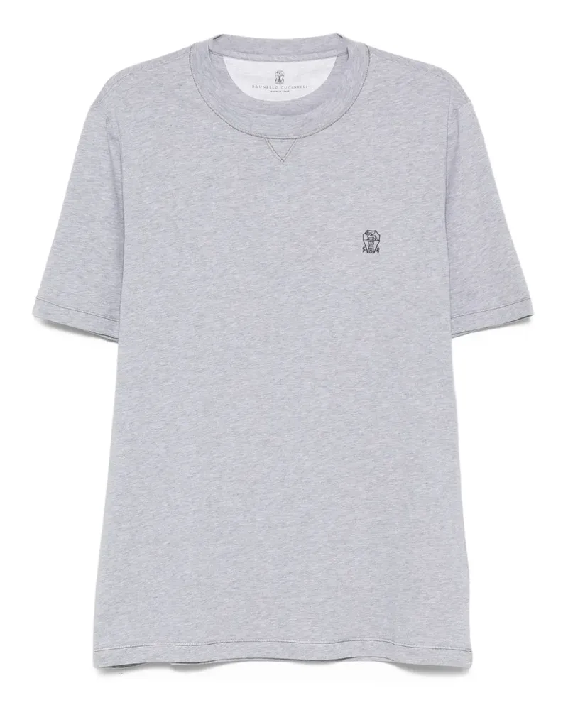 Brunello Cucinelli Besticktes T-Shirt - Grau Grau
