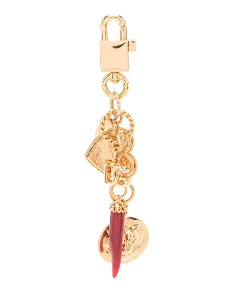 Dolce & Gabbana Schlüsselanhänger mit Logo - Gold Gold