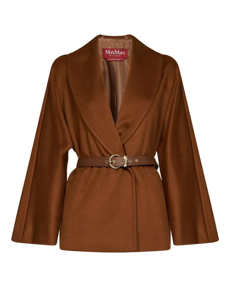 Max Mara Abissi belted shawl-collar jacket - Braun Braun