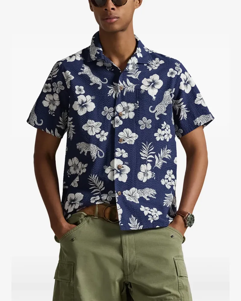 Ralph Lauren T-Shirt mit Blumen-Print - Blau Blau