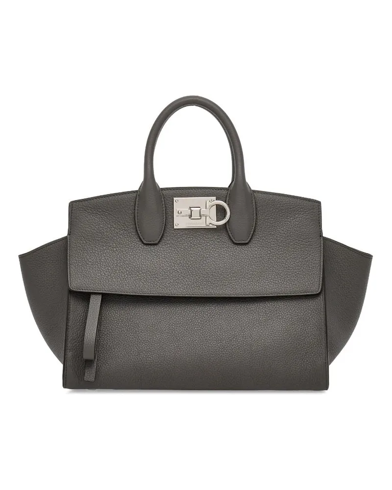 Ferragamo Beuteltasche mit Logo-Schild - Grau Grau