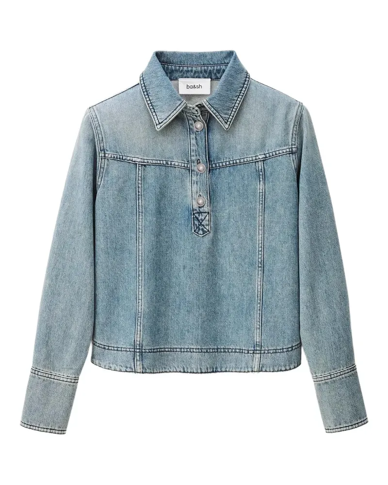 ba&sh Tavy buttoned polo top - Blau Blau