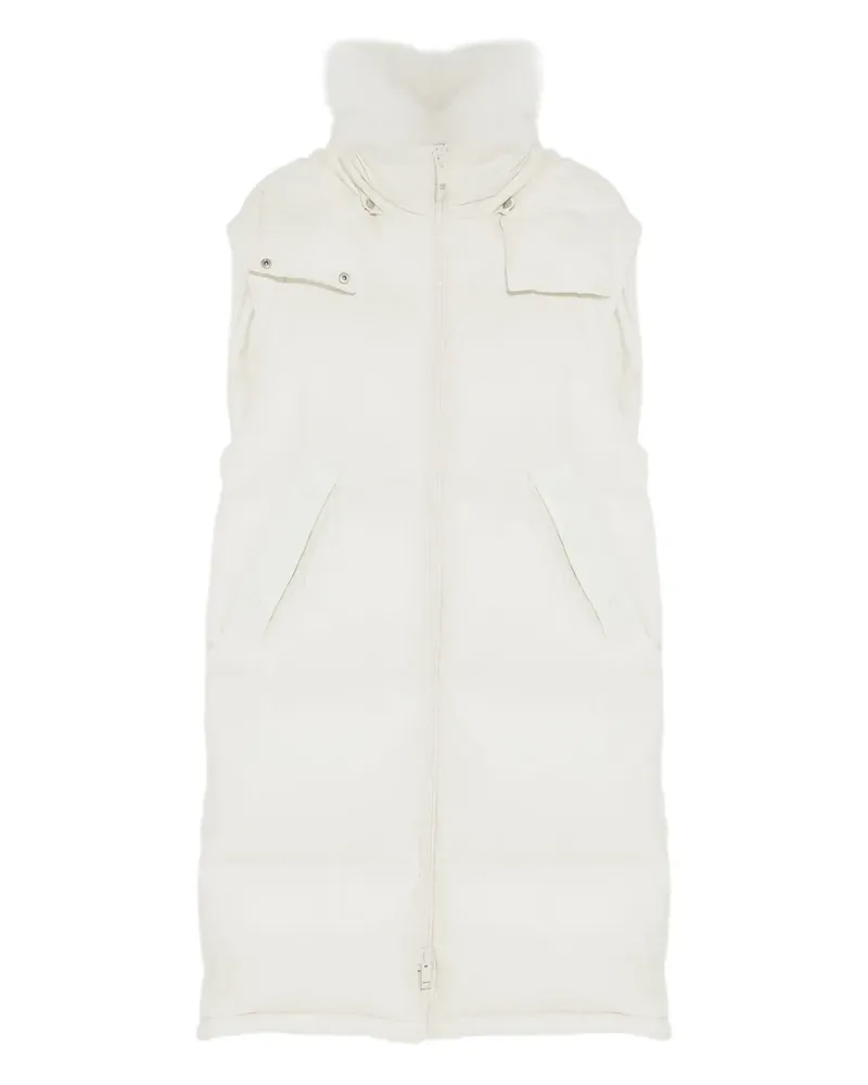 Yves Salomon Weste mit abnehmbarer Kapuze - Weiß Weiß