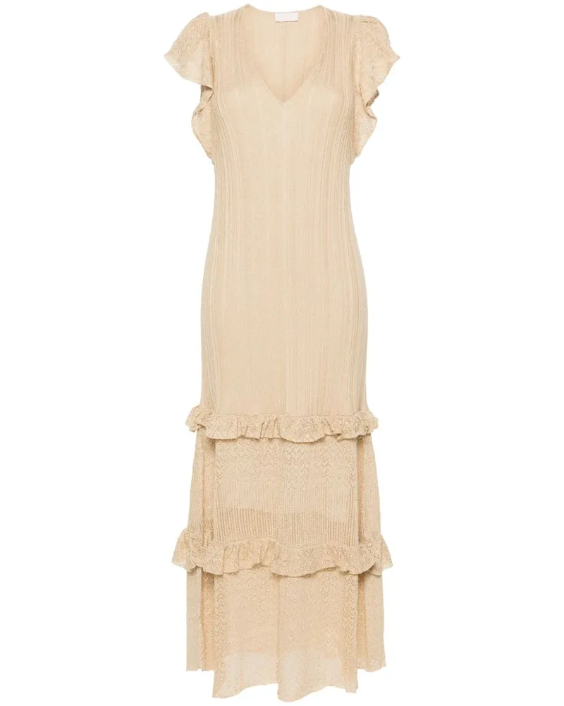 Liu Jo Maxikleid mit Lurex-Detail - Gold Gold