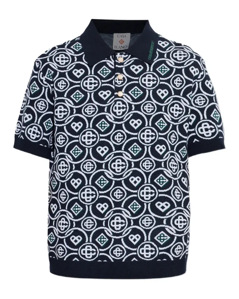 Casablanca Paris Poloshirt mit Monogramm - Blau Blau