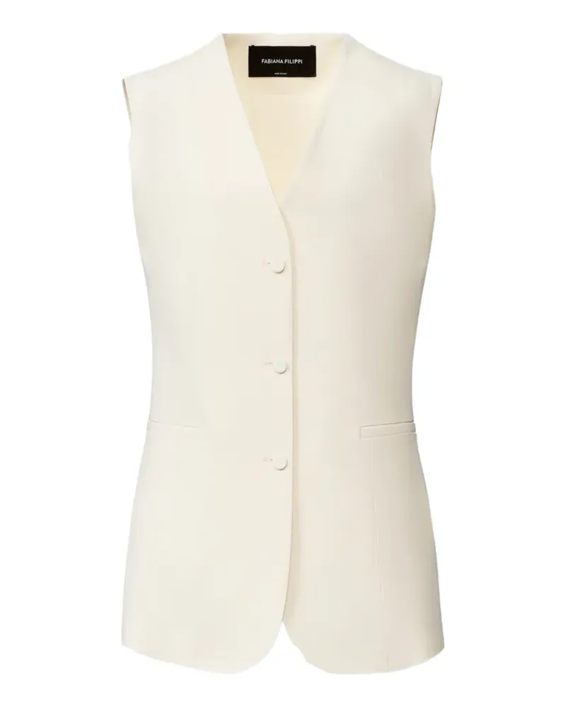 Fabiana Filippi V-neck sleeveless vest - Nude Nude