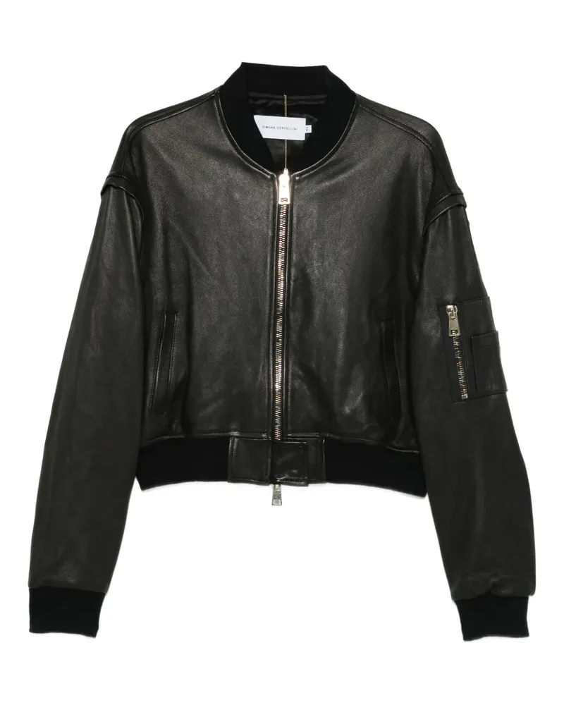 Simona Corsellini Jacke mit Reißverschluss und Tasche - Schwarz Schwarz